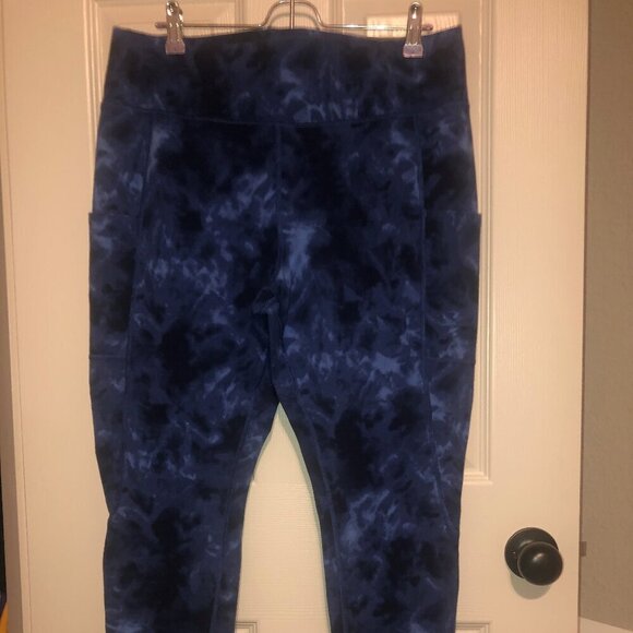 Members Mark navy tie-dye Everyday full-length legging with pockets size XXL - Picture 1 of 5